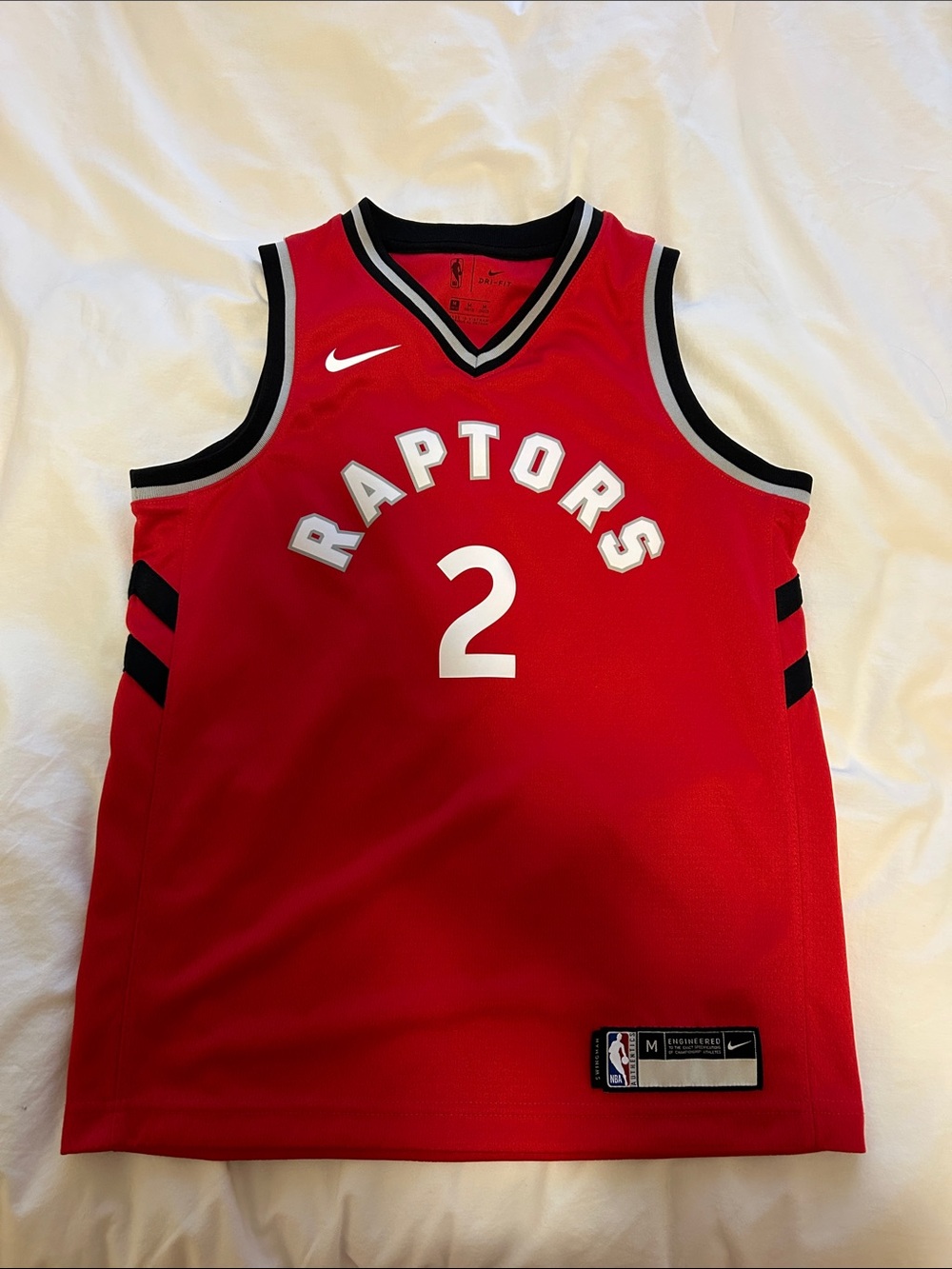 Nike Red Toronto Raptors #2 Leonard Basketball Jersey with Black & White Trim